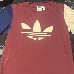 Adidas Burgundy and Blue Logo Tee